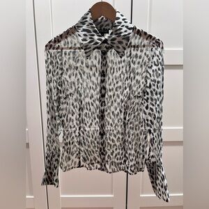 Bebe Animal Print Button Down (Womens)